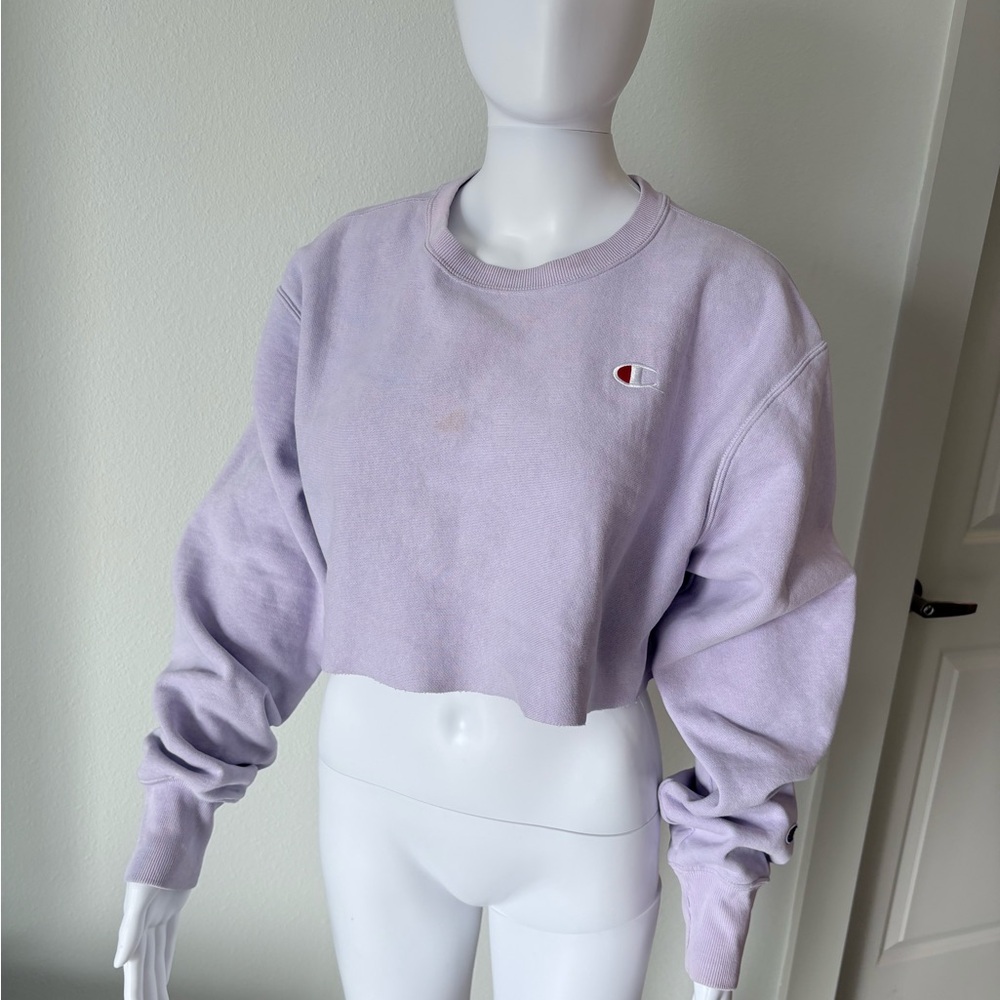 Champion Reverse Weave Cropped Sweatshirt | Lavender | Small